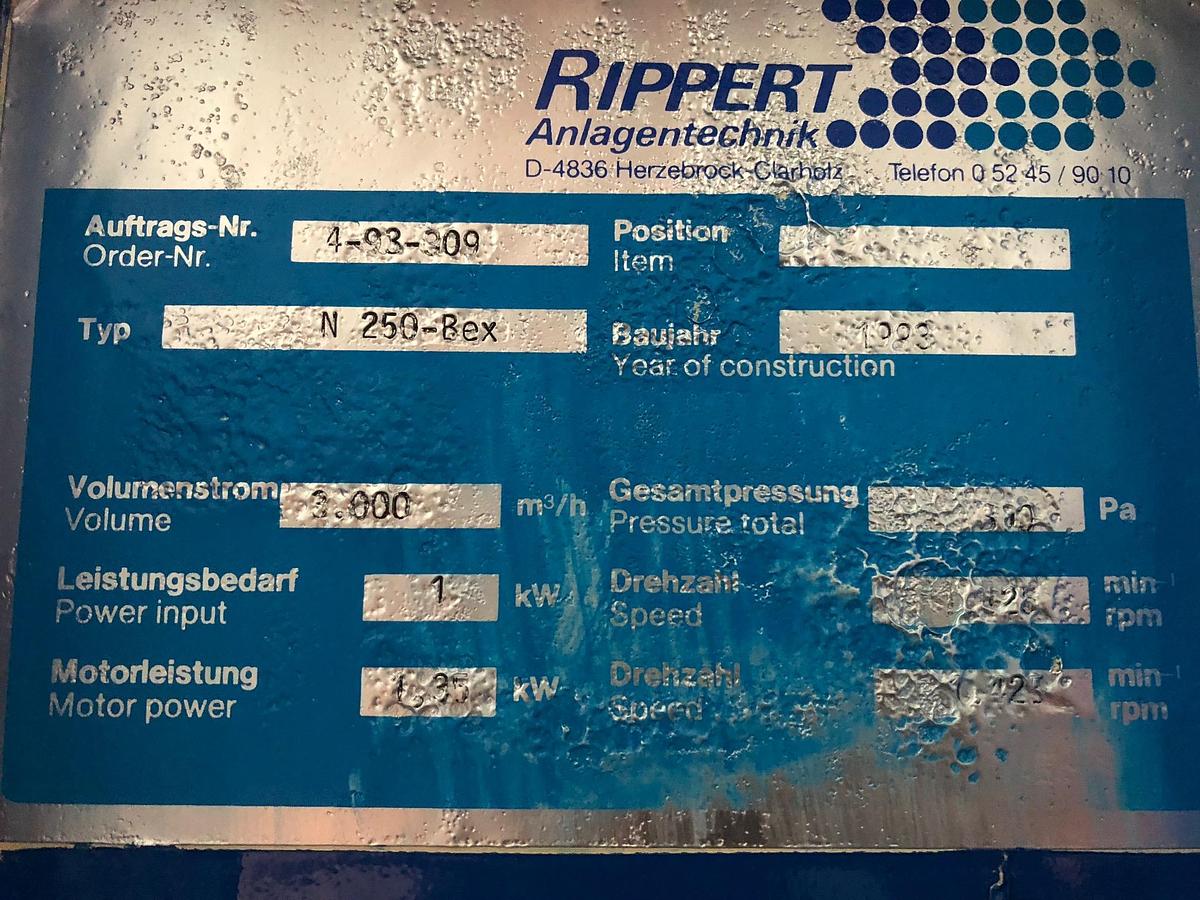Used Extraction fan RIPPERT N 250 - BEX, Ex / 2