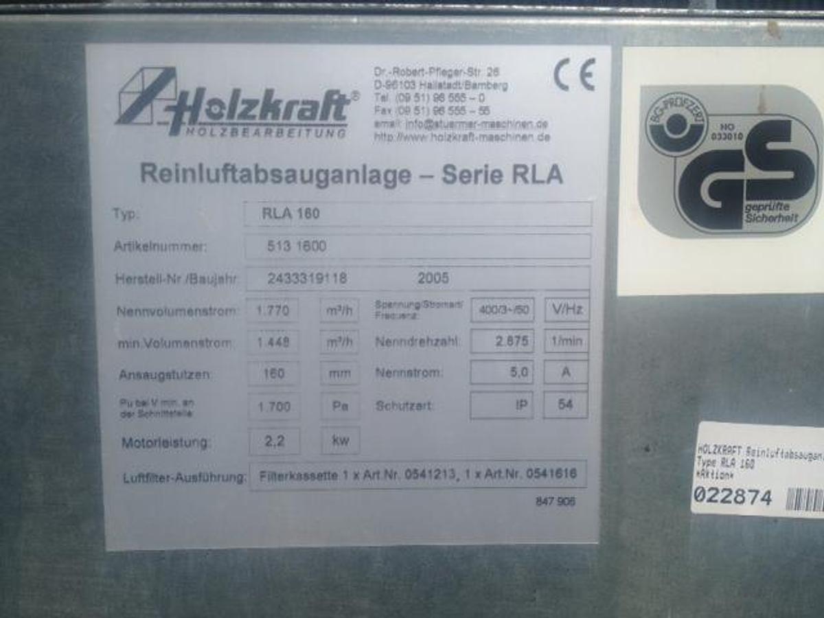 Used Reinluft Absauganlage RLA 160
