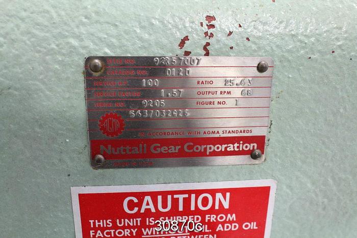 Used Nuttall Gear 92R57007 Gear Drive #30870