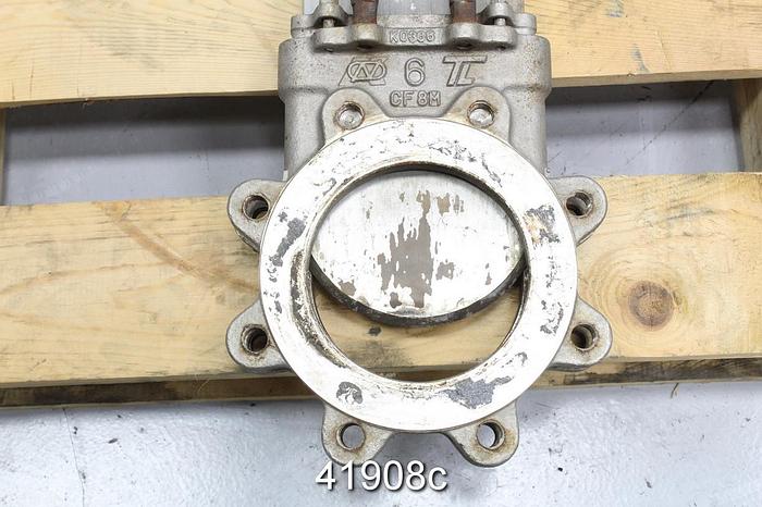 Used True Line 6" Air Operated Knife Gate Valve #41908