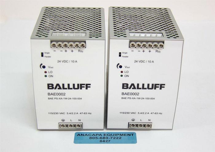 Used BALLUFF BAE0002 Power Supply Unit 24VDC 240W INPUT 115-230V Lot of 2 (8427)K