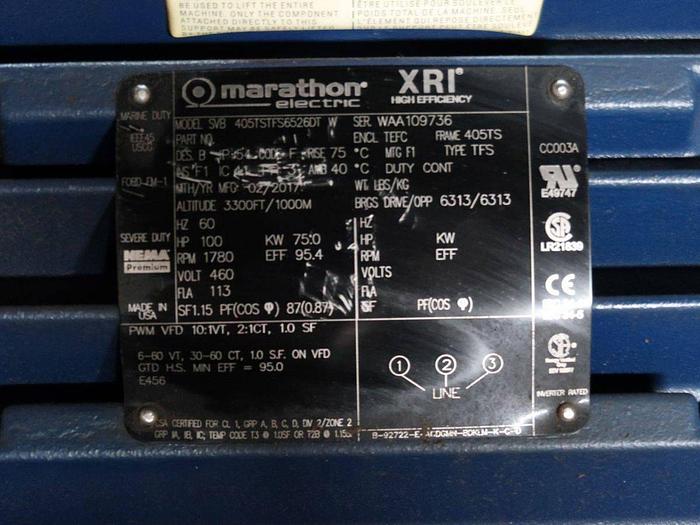 Used QUINCY 490 100 HP ROTARY SCREW AIR COMPRESSOR