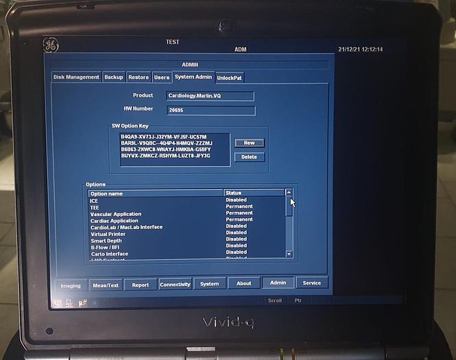 Gebraucht GE Vivid q Ultraschallgerät auf Trolley mit eine M4S Sonde und EKG Kabel