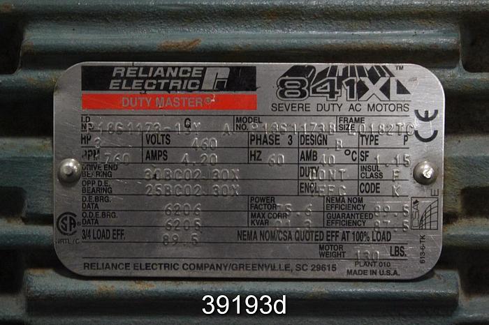 Used Refiner Set-Up Motor, 3 HP with Sew Eurodrive Gearbox #39193