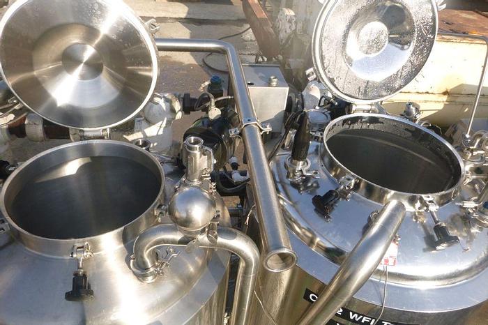 Used CIP, 2-Tank, 200 Gallon, 316L S/st, ESC, Heat Exchanger, #S744096