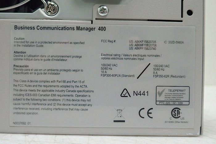 Used Nortel N0035886 NA BCM 4.0 BCM 400 2 LAN-Standard BCM 450 System