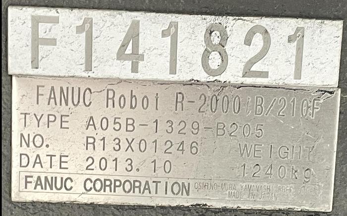 Used FANUC R2000IB/210F 6 AXIS ROBOT WITH R30iA CONTROLLER