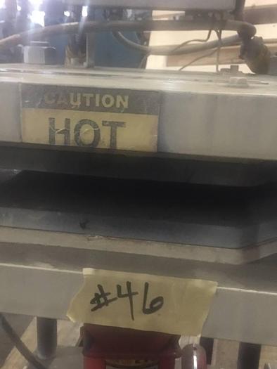 Used 9″ X 9″ UP ACTING 4-POST HYDRAULIC PRESS WITH HEATED PLATENS (#9118)