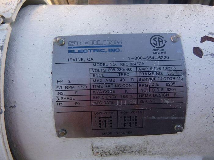 Used Pump, Positive, Sine Pump, S/st, 2 HP, 2" In/Out #S744363