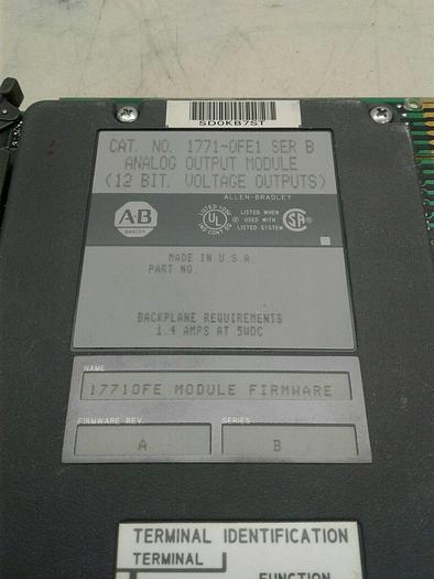 Used Allen-Bradley Analog Output Module 1771-OFE1 12-Bit Voltage Outputs Ser B