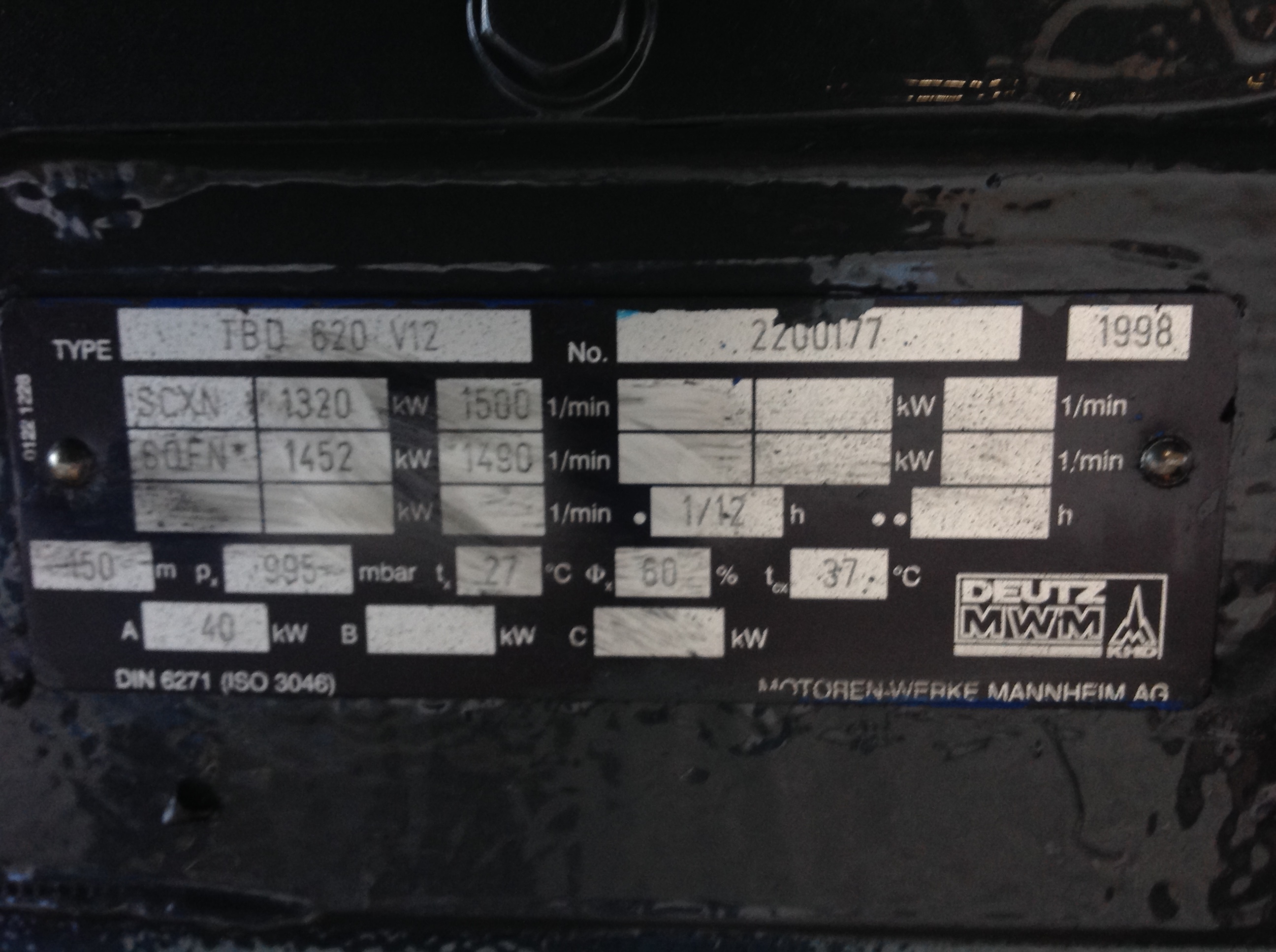 Used 1998 DEUTZ TBD 620-V12