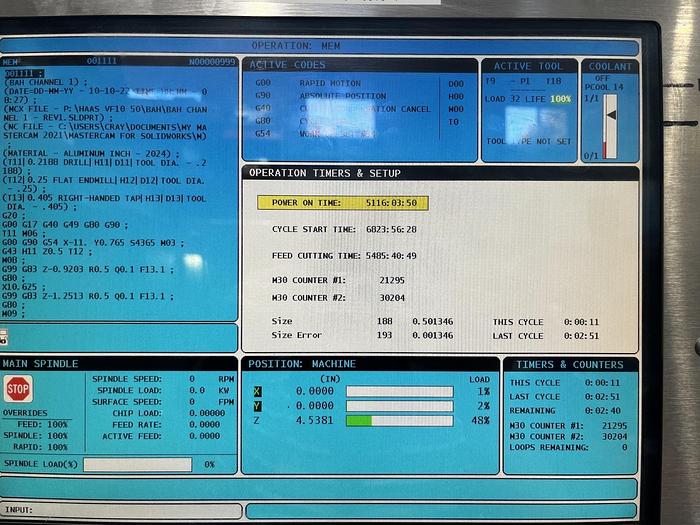 Used 2012 HAAS VF-10/50