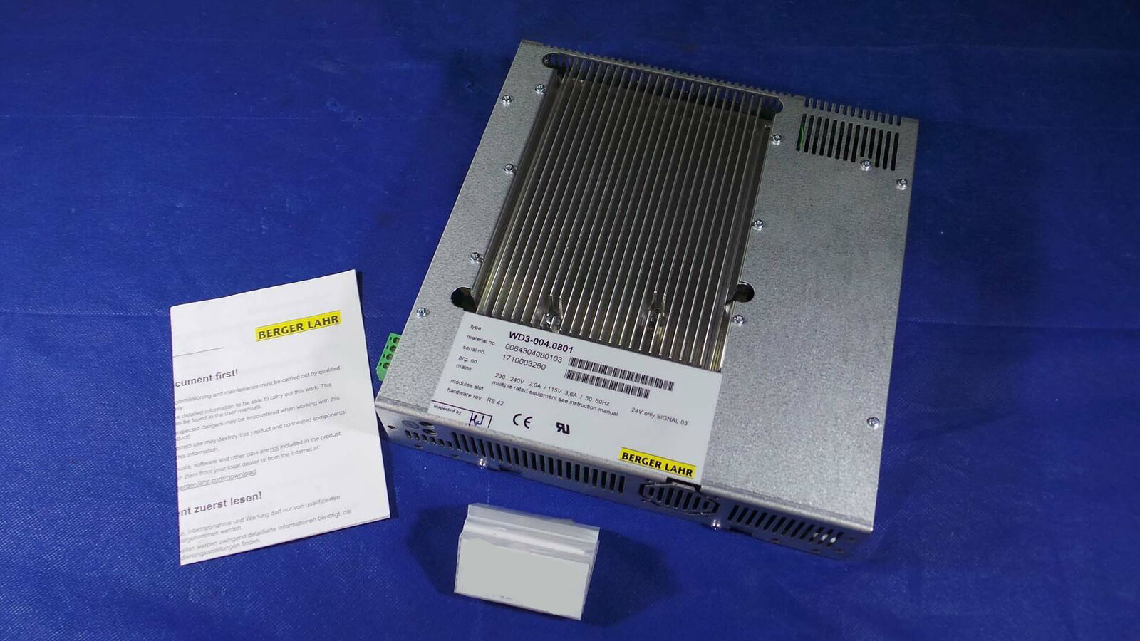 Used Berger Lahr WD3-004.0801 Servo Driver,230/240V 2.0A/115v 3.6A/50-60 Hz Rev RS42 Controlle