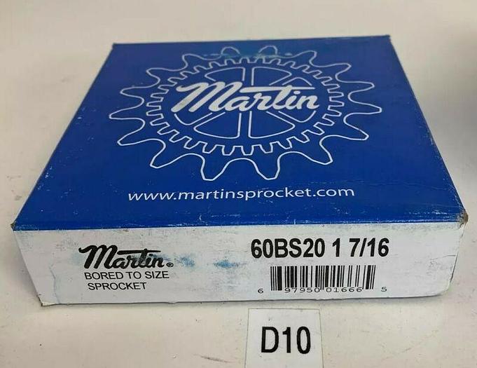 MARTIN BORED TO SIZE SPROCKET 60BS20 1 7/16 - 1 7/16 IN SEALED BOX
