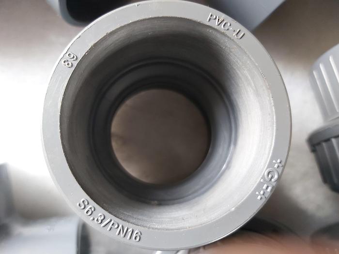 33 Stück Klebefittinge, PVC U, d63mm, s6.3, PN 16, DN50mm, GF, neu