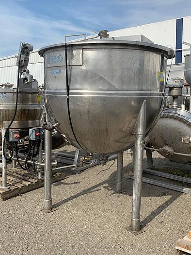 Used 400 Gallon Stainless Steel Jacketed Steam Mix Kettle