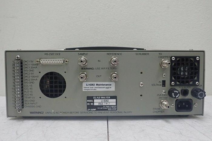 Used LI-COR LiCor LI-6262 CO2/H2O Analyzer