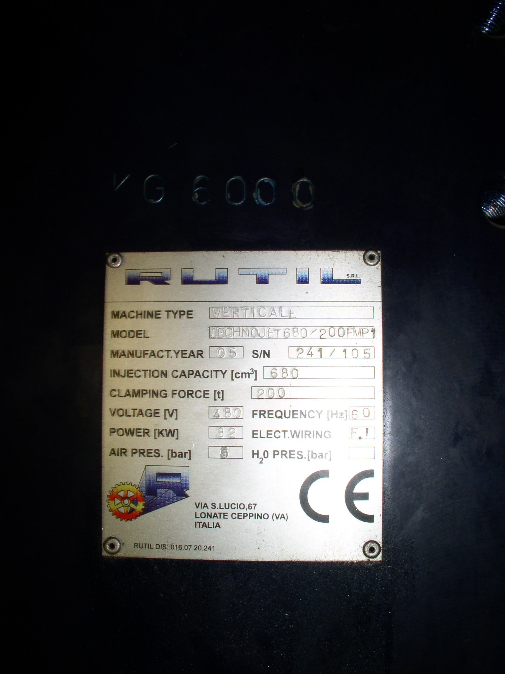 Used 200 Ton Rutil Up-Acting Hydraulic Press; Housing Type; Mfg. 2005; Low Profile; P.O.R.