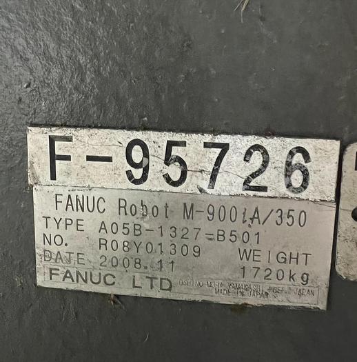 Used FANUC M900iA/350 6 AXIS ROBOT WITH R30iA CONTROLLER AND SERVO SPOT WELD GUN