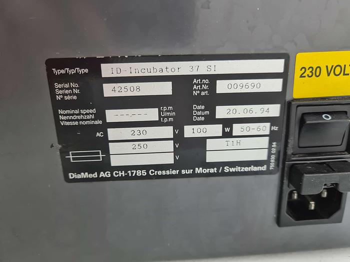 Used DiaMed ID-Incubator 37 S I