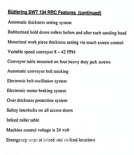 Used 2014 Butfering SWT 134 3-Head Sander