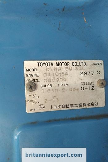 Used 1981 TOYOTA Dyna BU30 300 6 tyres truck.