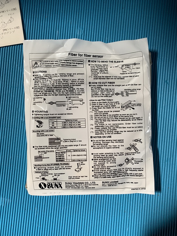 Used Sunx Fiber Optic Sensor FT-V41C8