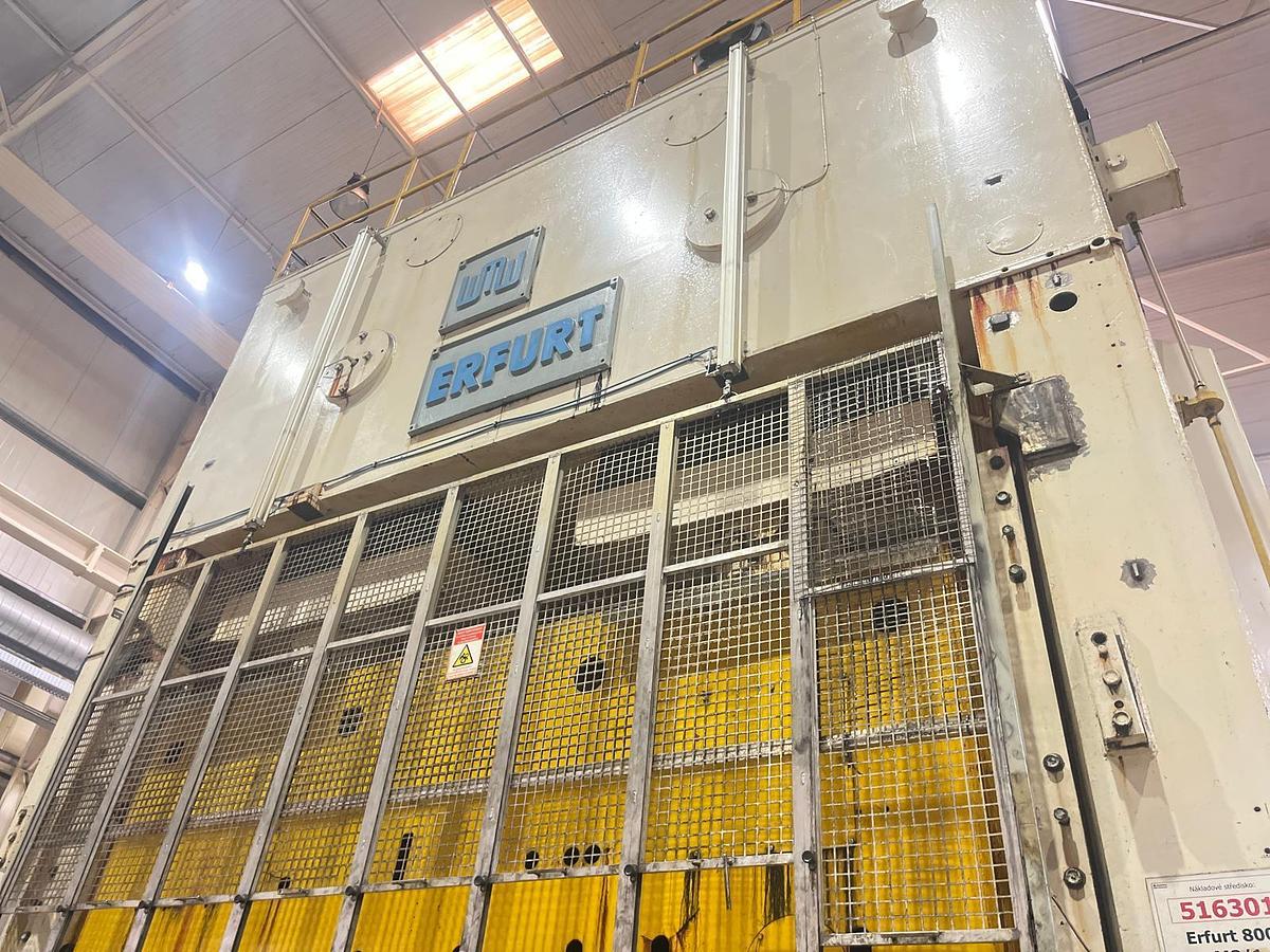 Used 800 tons Press Sheet Stamping Mechanical WMW Erfurt PKZV800FS