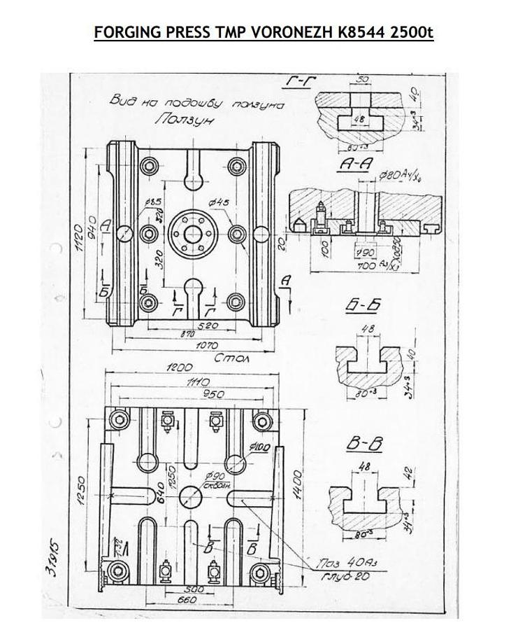 Used 2500 tons Press Hot Forging TMP Voronezh K8544