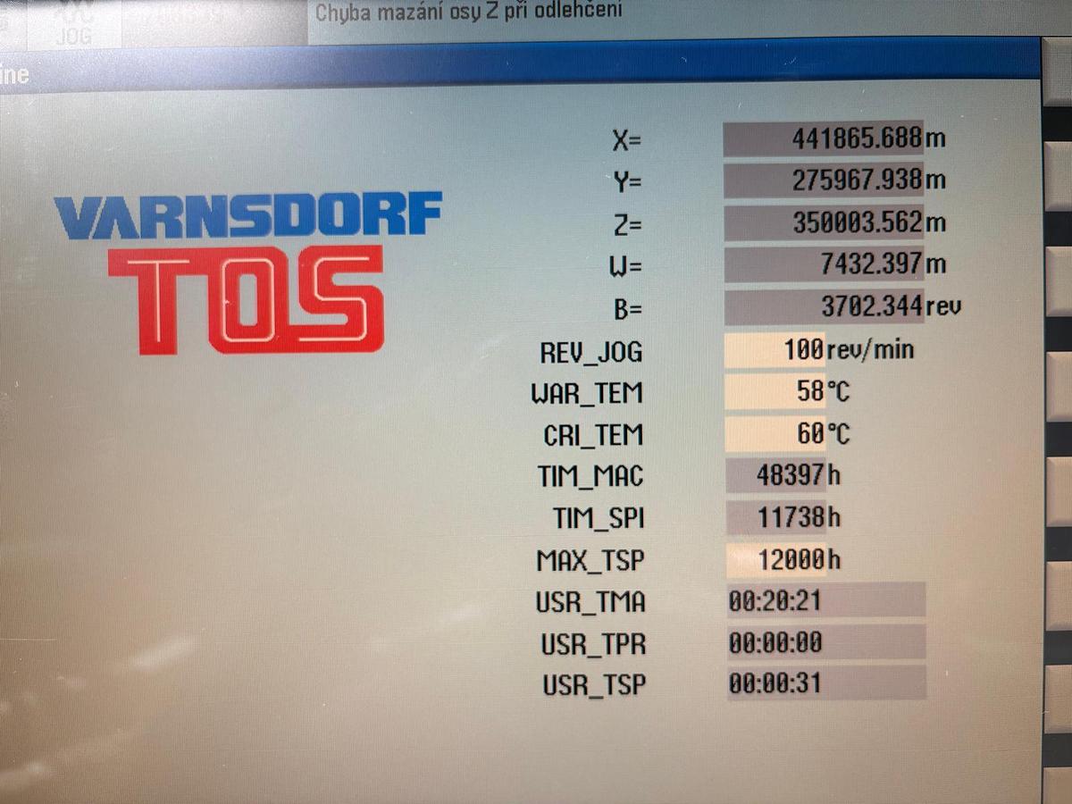 Used Borer Horizontal Table Type CNC Tos Varnsdorf WHQ105