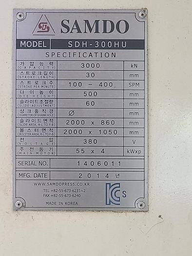 Used Press Sheet Stamping Mechanical Samdo SDH-300HU