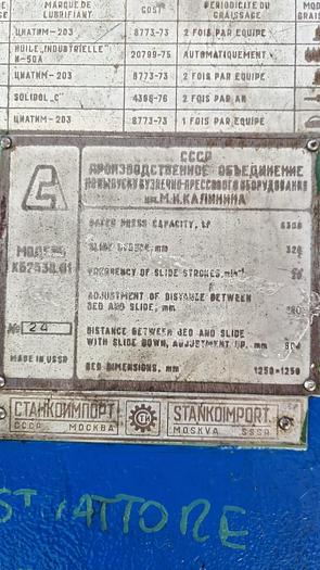 Used 630 tons Press Trimming Kalinin KB630
