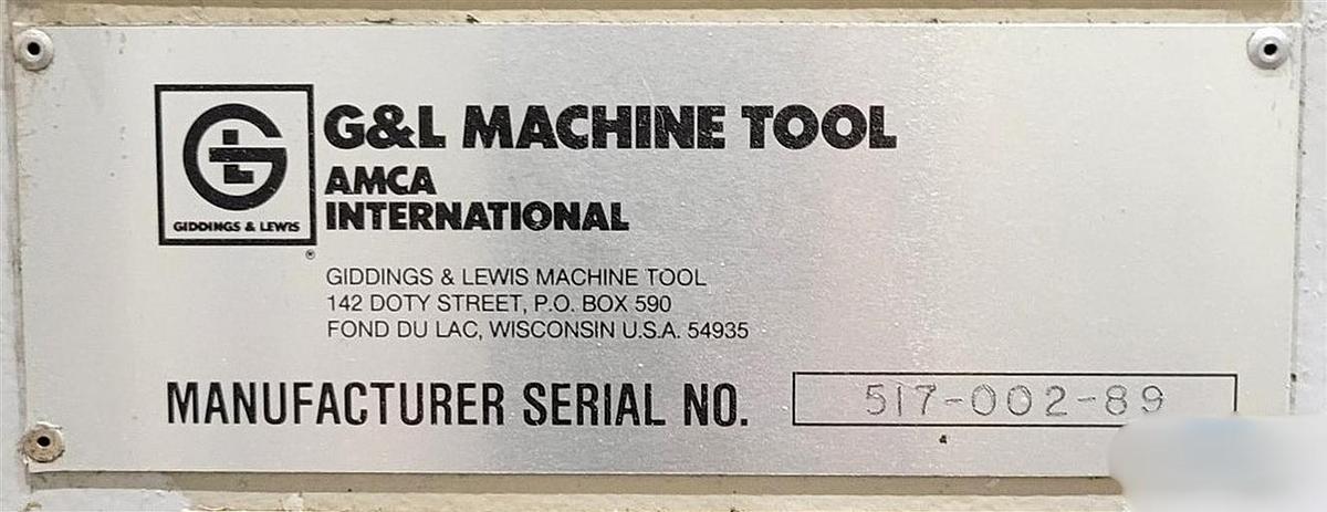 Used Lathe Vertical Turning CNC Giddings & Lewis VTC-2500