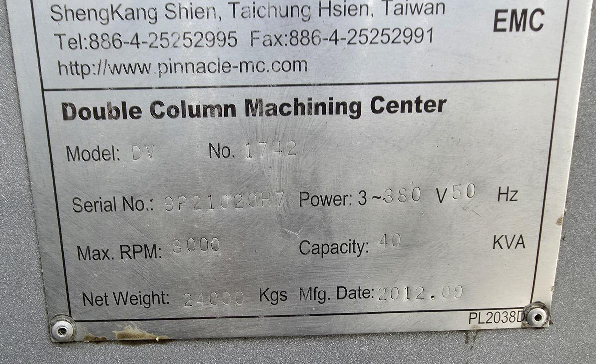 Machining Center Vertical Pinnacle DV-1742