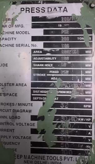 Used Press Cold Forging Ameteep PSE