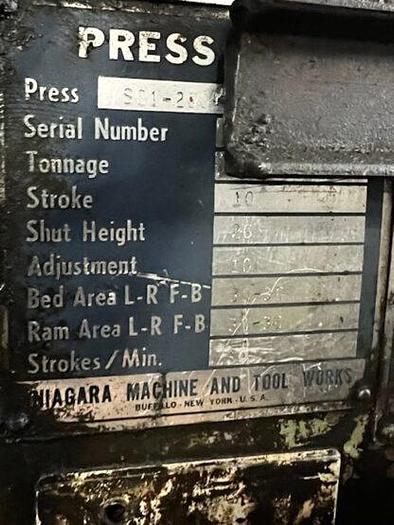 Used 400 tons Press Sheet Stamping Mechanical Niagara BP1-400-36-42