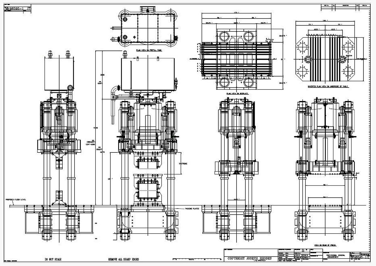 Used 3000 tons Press Forging Open Die Hydraulic Davy