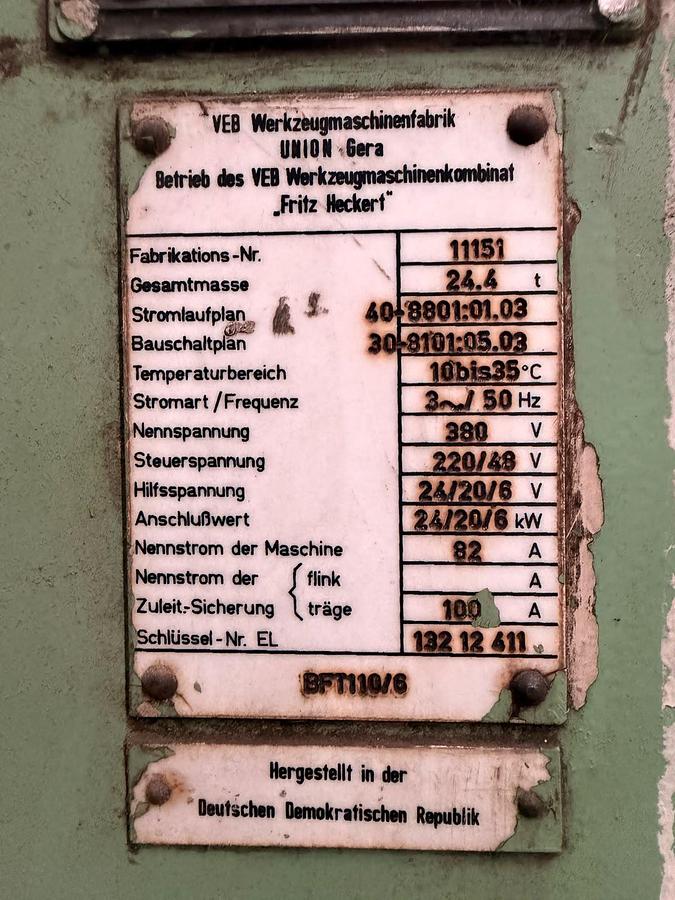 Used Borer Horizontal Table Type WMW, Germany