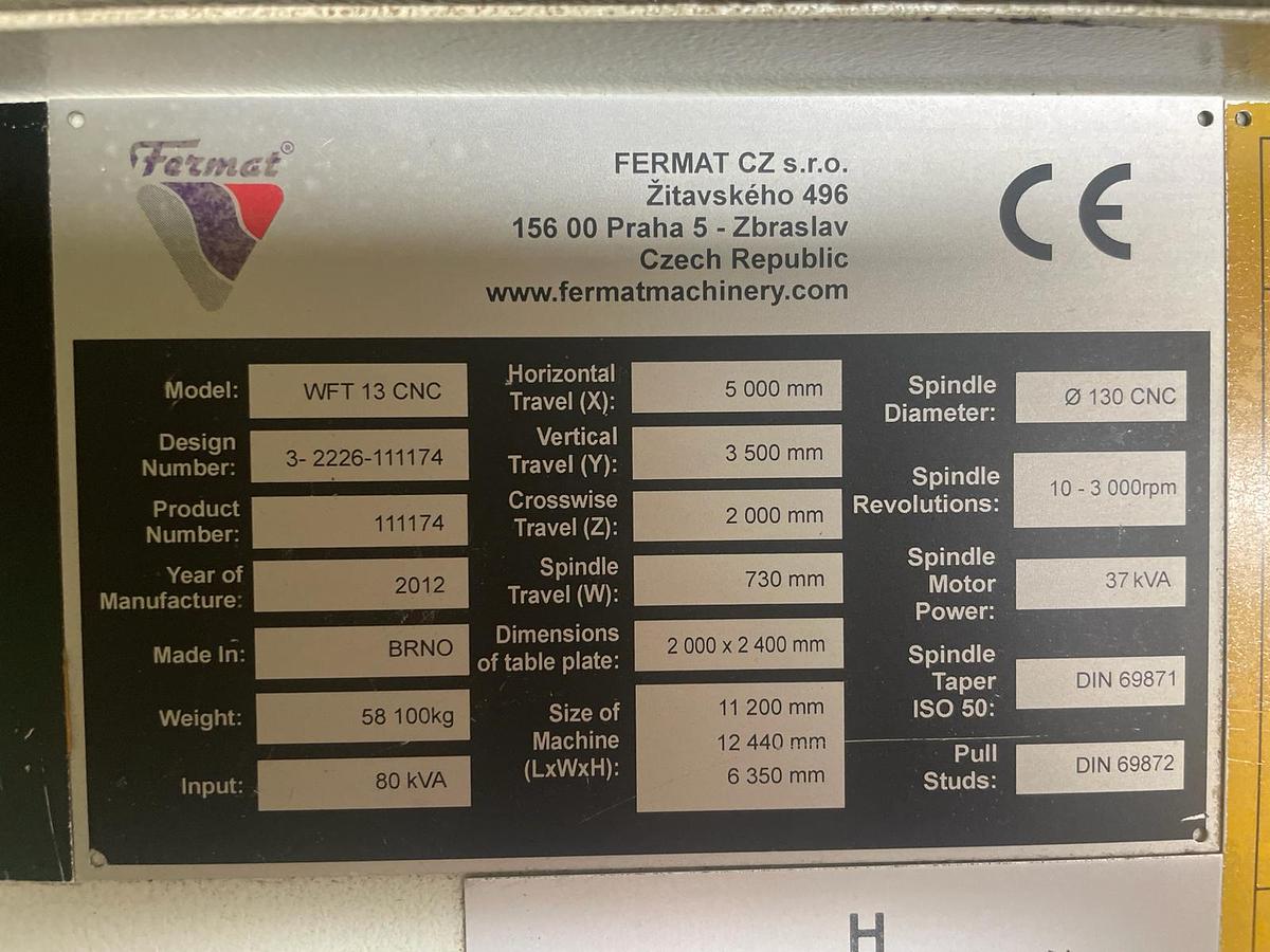 Used Borer Horizontal Table Type CNC Tos Varnsdorf WHQ13