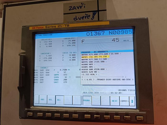 Used Lathe Vertical Turning CNC Morando / Coremu VLN13