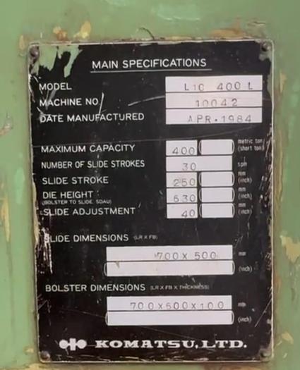 Used Press Knuckle Joint Coining Komatsu L1C400L