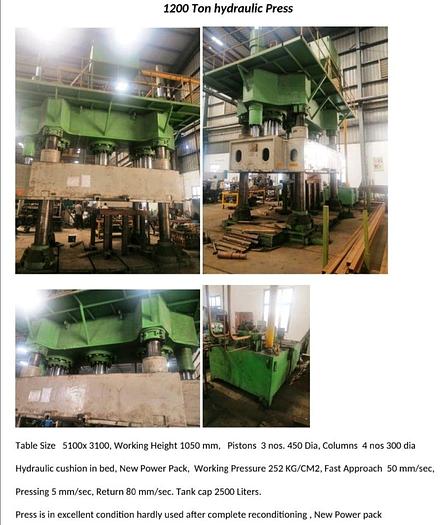 Press Forging Open Die Hydraulic VOM