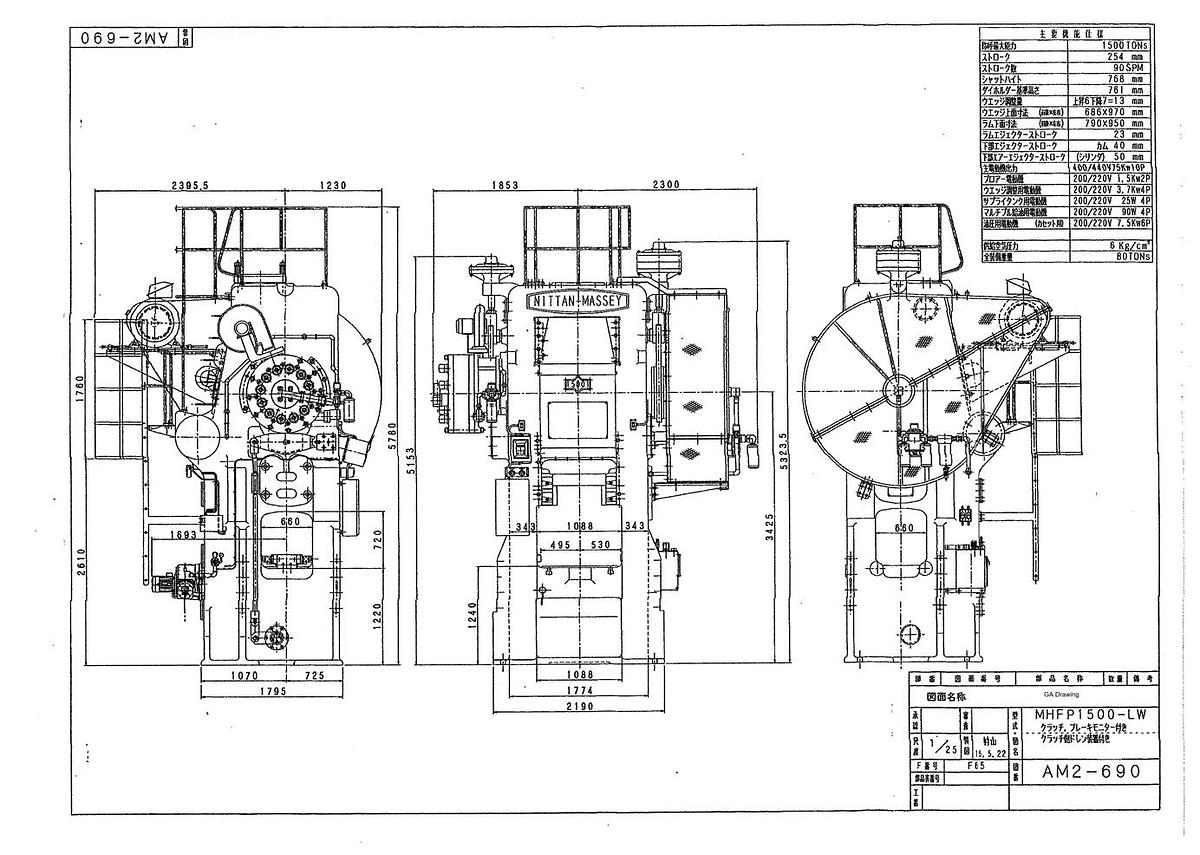 Used 1500 tons Hot Forging Line Nittan Massey