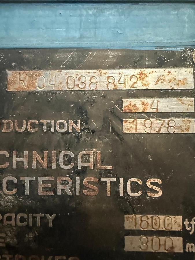 Used 1600 tons Press Hot Forging TMP Voronezh KB8042