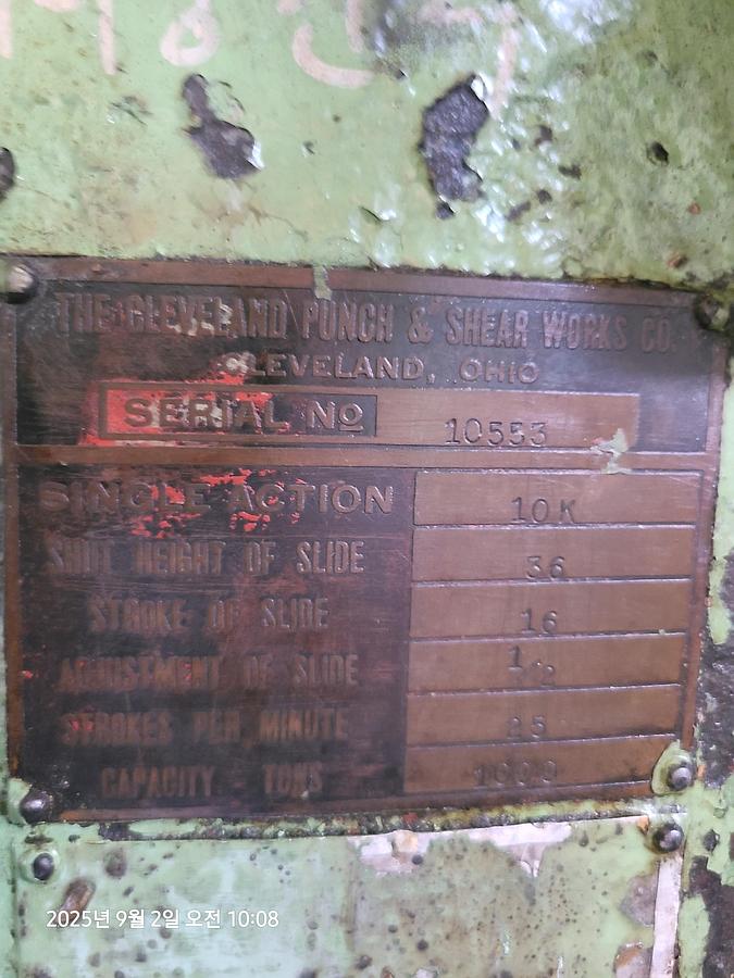 Refurbished 1000 tons Press Knuckle Joint Coining Cleveland