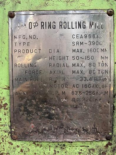Used Ring Rolling Line MRS-1600
