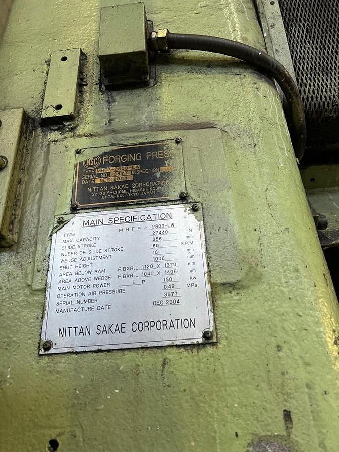 Used 1600 tons Press Hot Forging TMP Voronezh Russia KG8042