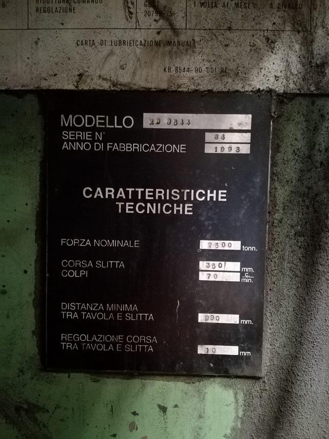 Used 2500 tons Press Hot Forging KB8544