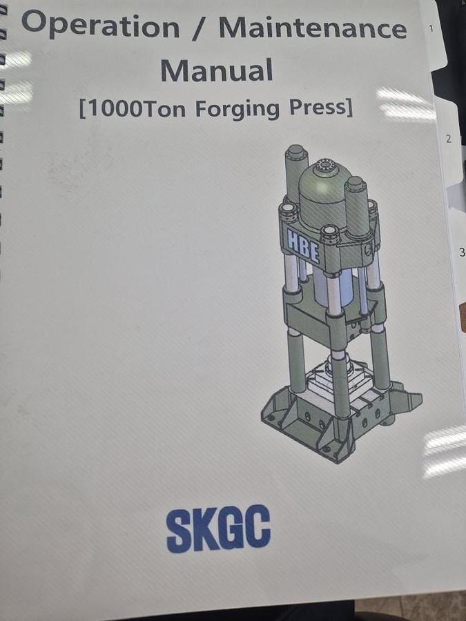Used 1000 tons Press Forging Open Die Hydraulic HBE BTX1000