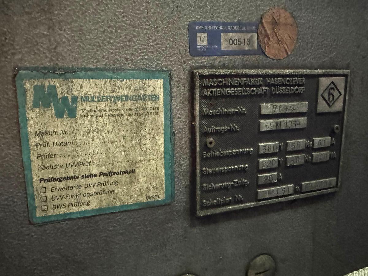 Used 630 tons Press Friction Screw Hasenclever FPRN200/500/300/800